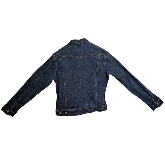 LiF World Standard Denim Jacket Womens L Stretch Blue Jean Button Up - Picture 5 of 8